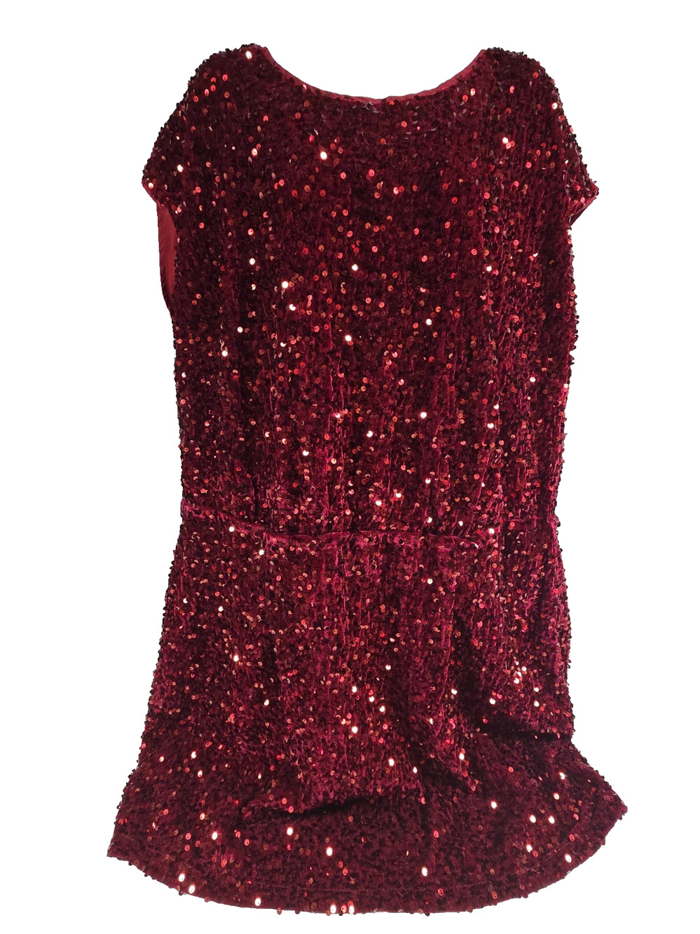 City Chic Womens Dress Ruby Red Velvet Sequined Swing Sleeveless Size 20 New
